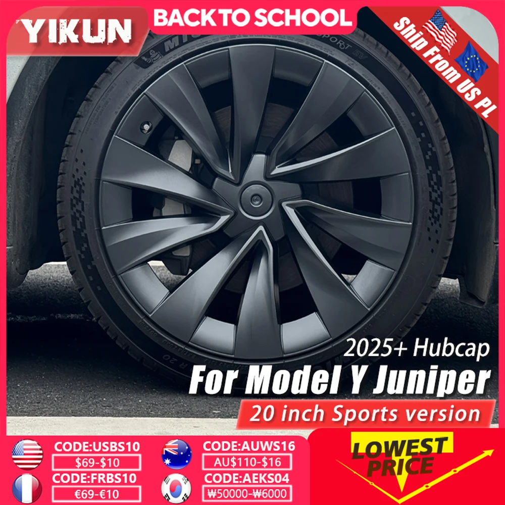 

YIKUN 4PCS Hub Caps for Tesla Model Y Juniper 20-Inch Wheel Cover Performance Helix 2.0 Wheels hubcap Full Rim Accessories 2025
