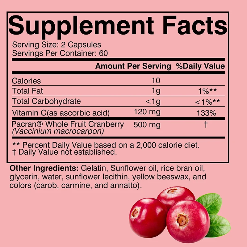 Cranberry - Supports Urinary & Immune Health, Bladder Control, and Promotes Healthy Kidney Function