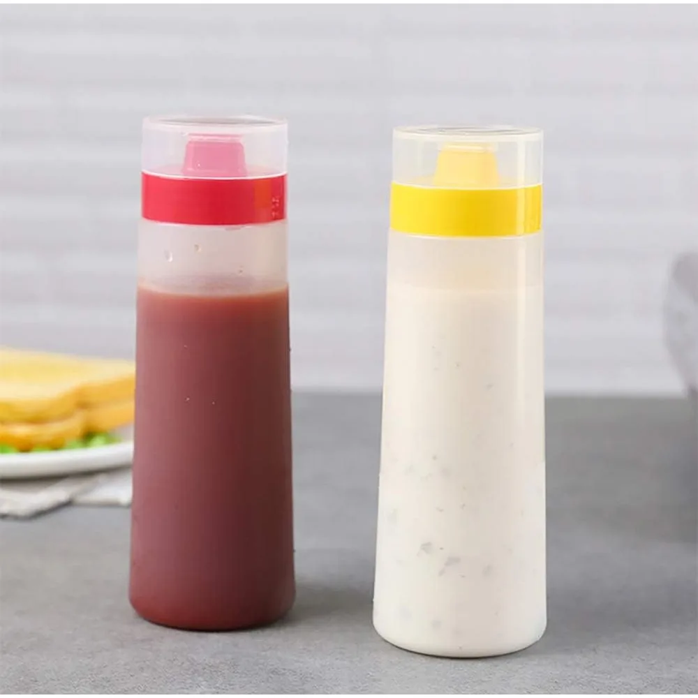 

2 packs of perforated squeeze bottles, leak-proof refillable condiment containers for kitchen