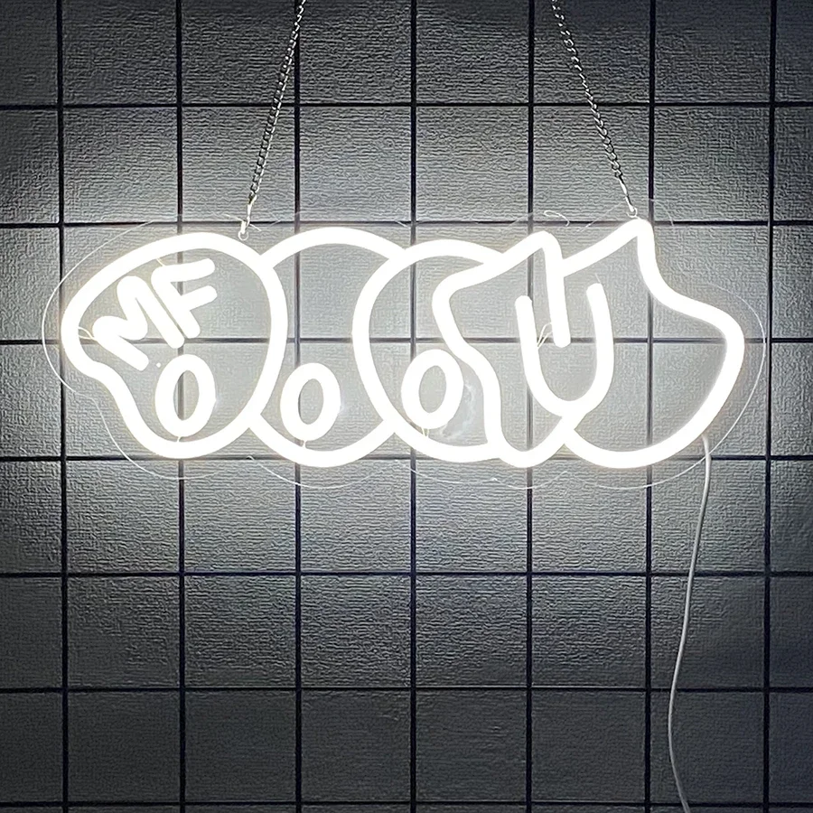 Symone Mf Doom Neon Signs,usb LED Neon Light Classic Hip Hop Decor, for Bedroom Music Lovers Urban Chic Modern Studio Decor
