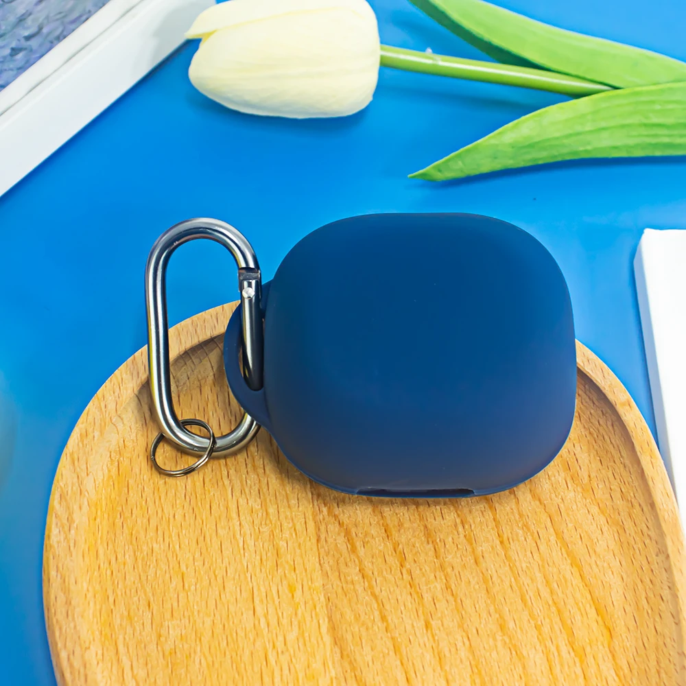 Silicone Case with Carabiner Full Body Protective Cover Shockproof Anti-Scratch for Anker Soundcore P40i Earbuds Charging Case