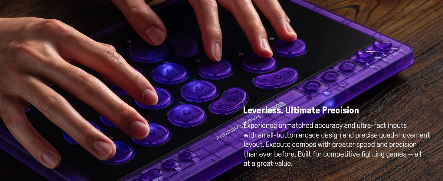 8BitDo All-Button Arcade-Controller für Switch & Windows – 3 Verbindungsmodi, flache lineare Schalter, 4 programmierbare Tasten – Detail 22