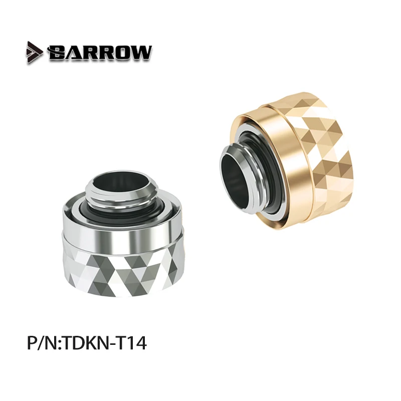 Barrow Hand Compression OD14mm Hard Tube Fitting / Rigid Tubing Water Cooling Connector G1/4'' Thread for Acrylic TEPG/ TDKN-T14