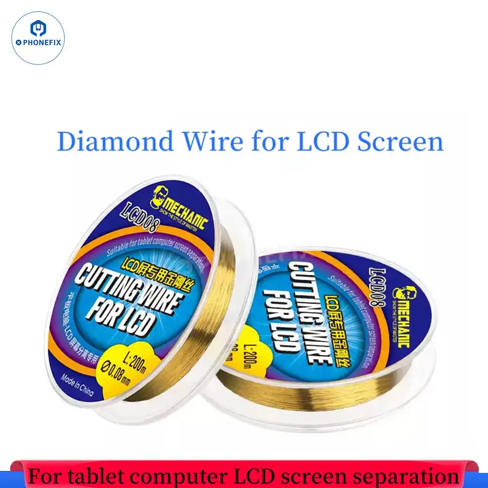0.08/0.028/0.03mm-200M High Hardness Diamond Wire Special for Phone Tablet Screen Separation Cutting High Strength Repair Tools