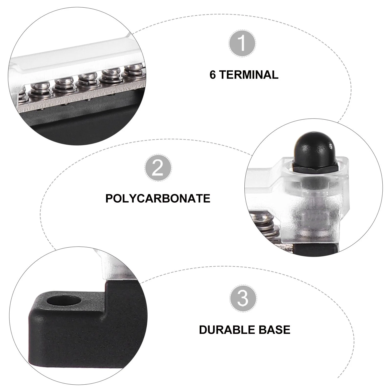 2 Pcs Busbar Cars Floor Terminal Block Pbt Power Distribution Terminals for Boat