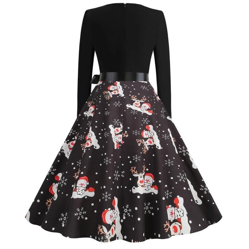 Nouveau Costume de Performance mince à manches longues épissé imprimé Halloween noël