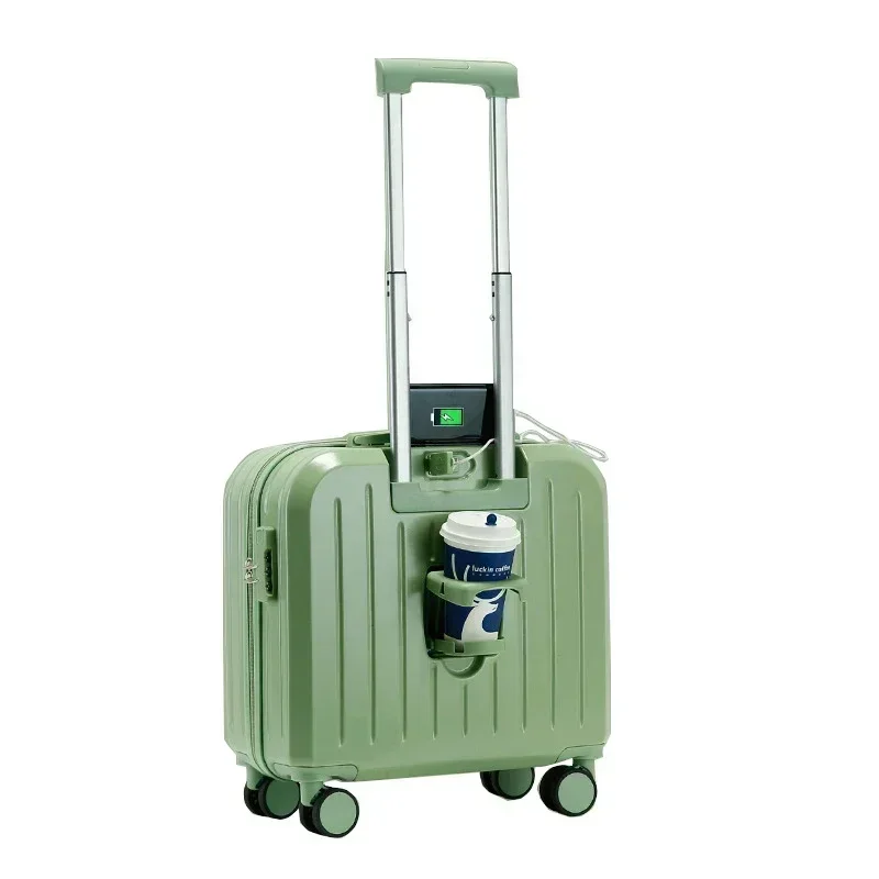 20 inch Boarding Luggage Travel Suitcase Spinner Carry-on USB Charging Password Trolley Rolling Luggage Bag with Cup Holder