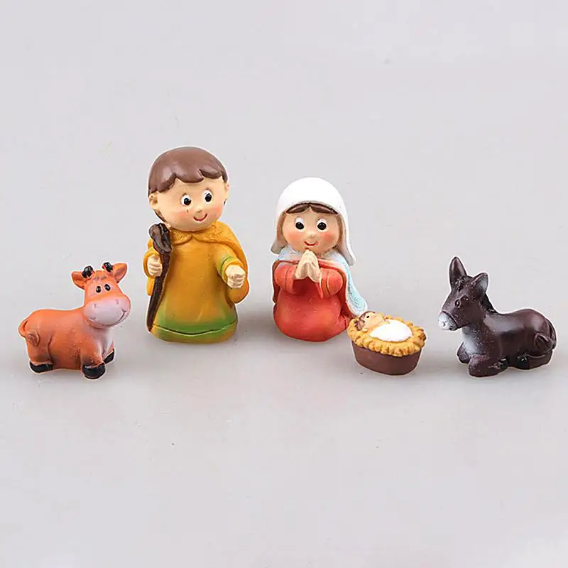 Nativity Figurines Set Set Of 5 Small Holy Family Table Ornaments Classic Nativity Collection Ornaments For Mantle Shelf