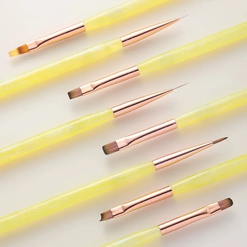 แปรงทำเล็บขนไนลอน 1 ชิ้น แปรงแต่งเล็บลายเส้น แปรงทาสีเล็บ แปรงทาสีอะคริลิค เจล UV แปรงทาผงทาเล็บ