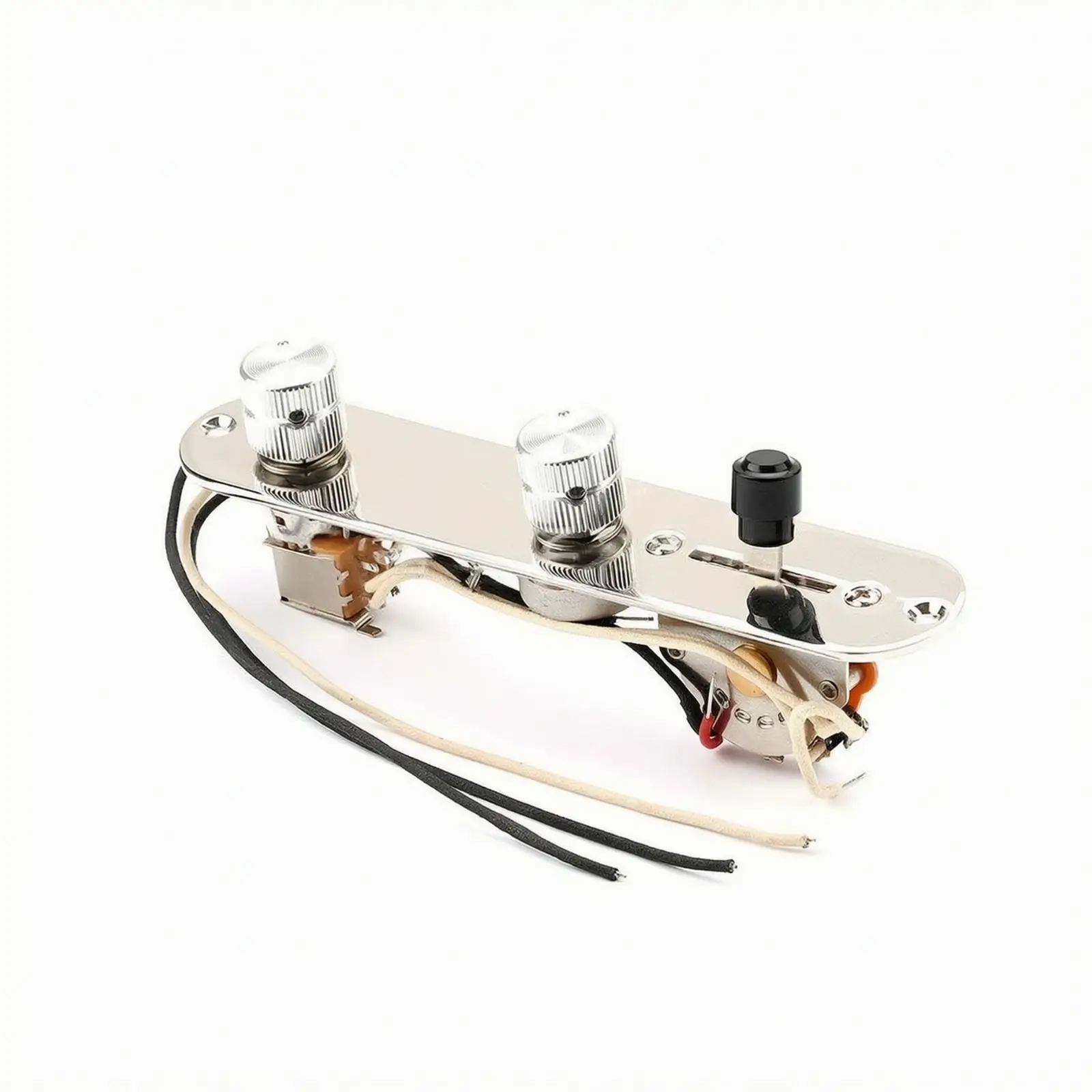 3 Knob Pull Line Control Plate Silver Metal Wiring Assembly for Guitar Repair Upgrade