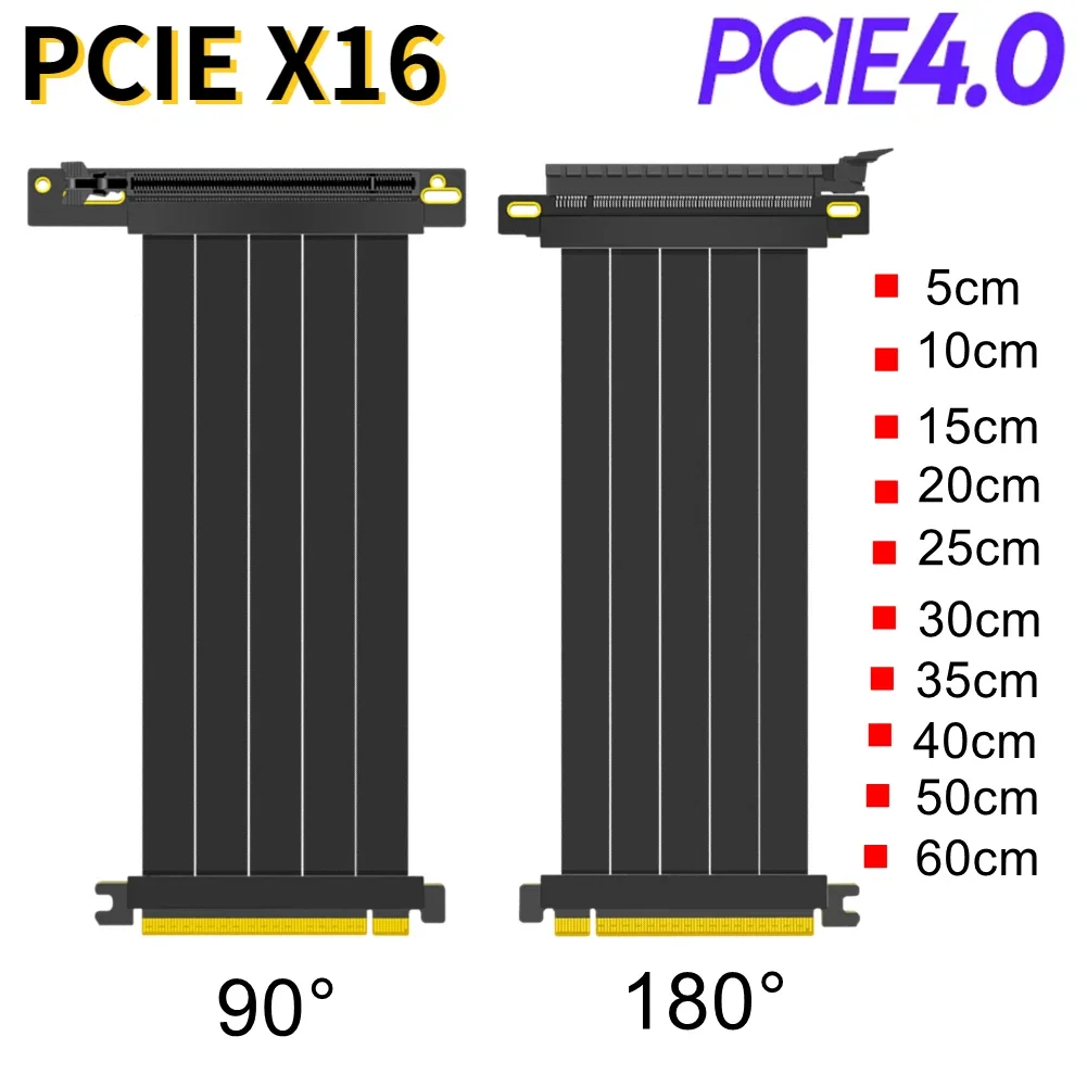 pci-express-40-riser-cable-vertical-gpu-mount-40-x16-pci-express-riser-extender-gen40-flexible-high-speed-90-degree-gpu-riser