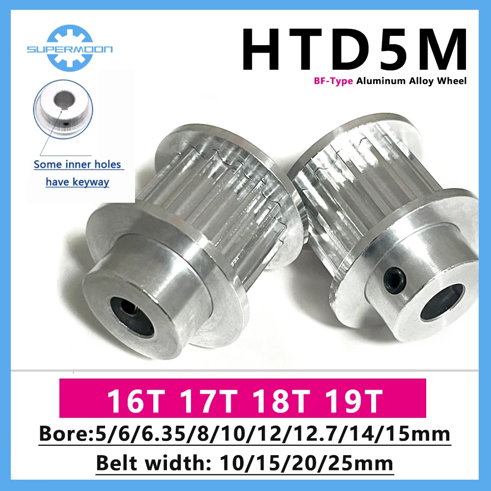 

HTD 5M Timing Pulley 16 17 18 19Teeth Bore 5/6/6.35/8/10/12/12.7/14mm Fit Belt Width 15-25mm Synchronous Belt Wheel Tooth Pulley