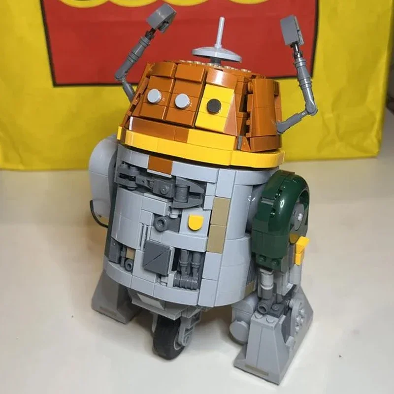 Bricklink MOC Star Movie inteligentne figurki robota C1-10P Chopper Robot 75379 kreatywne klocki zabawki dla dzieci prezent na boże narodzenie