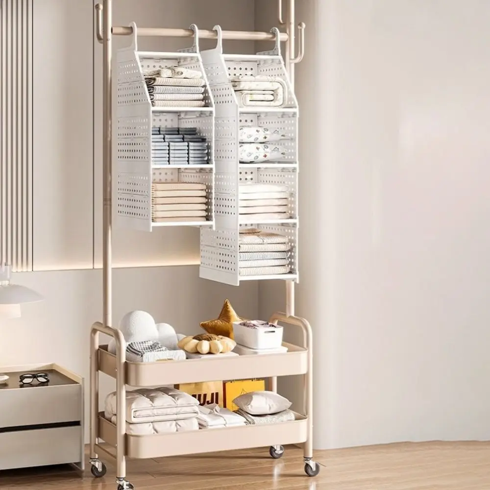 

Многослойный пластиковый органайзер для одежды большой вместимости, экономящий место, подвесная вешалка для хранения одежды с крючками, складная