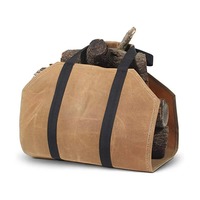 Outdoor Indoor Firewood Canvas Log Carrier Tote Bag Wood Carrying Bag