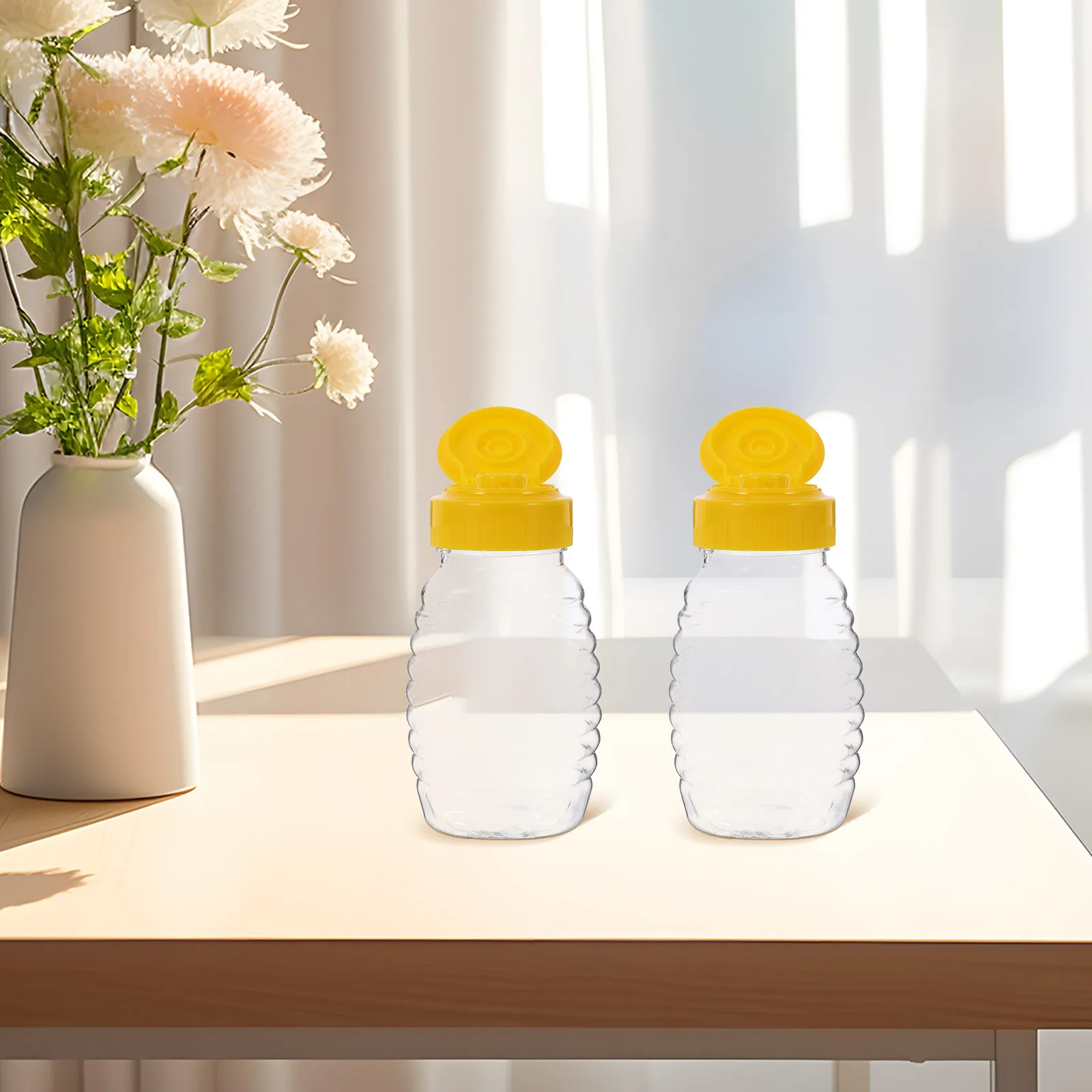 

2 Pcs Honey Jar Container Dispenser Beehive Pot Holder Decanter Empty Squeeze Bottle