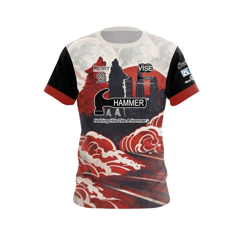 Neues Herren-T-Shirt mit Hammer-Eiscreme-Waffel-Kegel-Motiv, Bowling-Jersey-Print, Kurzarm, Performance-Sport-T-Shirt, Fan-Casual-Streetwear-Oberteil – Detail 2