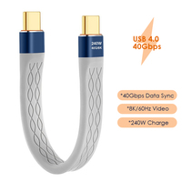 USB4 Data Cable 40Gbps USB C Thunderbolt 4 to Type C PD 240W 8K@60Hz FPC Short Cord for iPhone 16 Pro Max HDD eGPU Power bank