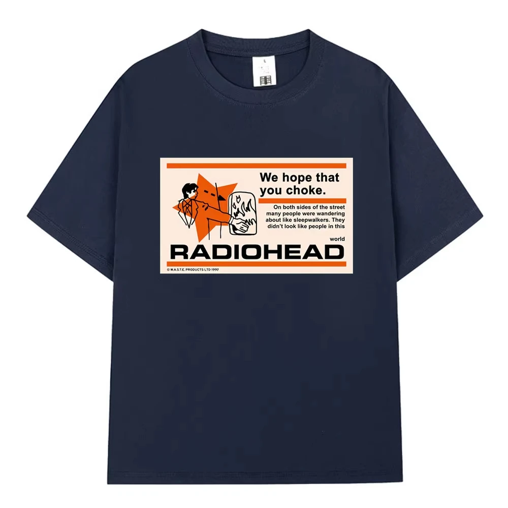 Rock Band Streetwear Radiohead We Hope That You Choke Rock Band T Shirts Hip Hop Gothic Retro Casual Oversized T-shirts Unisex