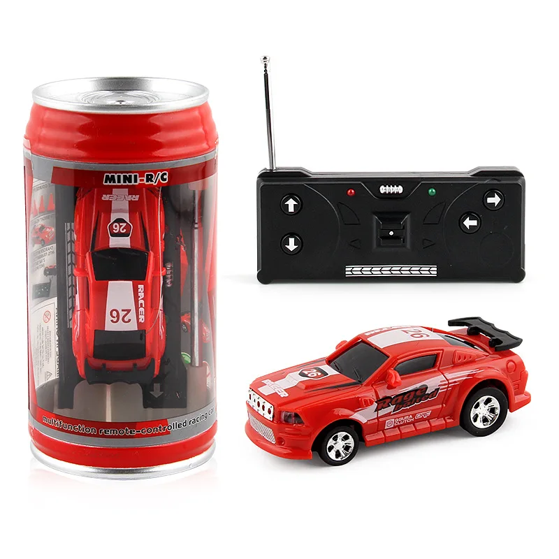 Mini Can Mini Cans RC Car Zasilany bateryjnie Plastikowy zdalnie sterowany pojazd wyścigowy z blokadami drogowymi Mikro samochód wyścigowy dla