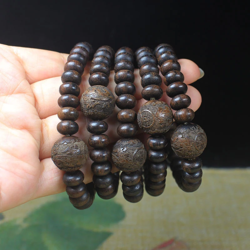 Live stream product: Qi Nan tiger stripe beads, high oil content old material, 9mm Buddha beads bracelet