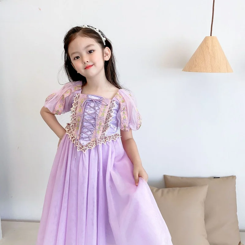 

Princ Long Hair Puffy Skirt Children's Performance Costume Girls' Upright Princ Gown loween Puffy Skirt