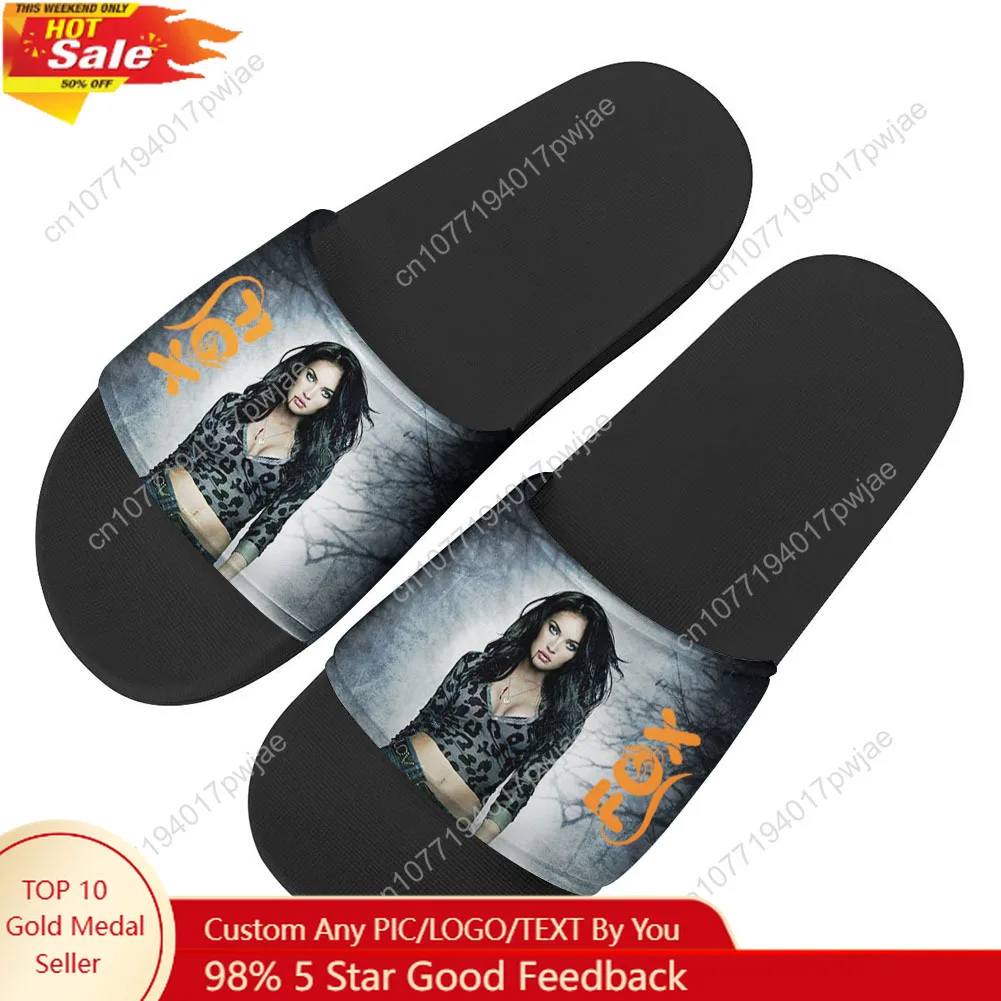 

Megan Fox Actor Singer Slippers Home Water Shoes Mens Womens Teenagers Outdoor Beach Pool Sandals Custom Summer Slipper