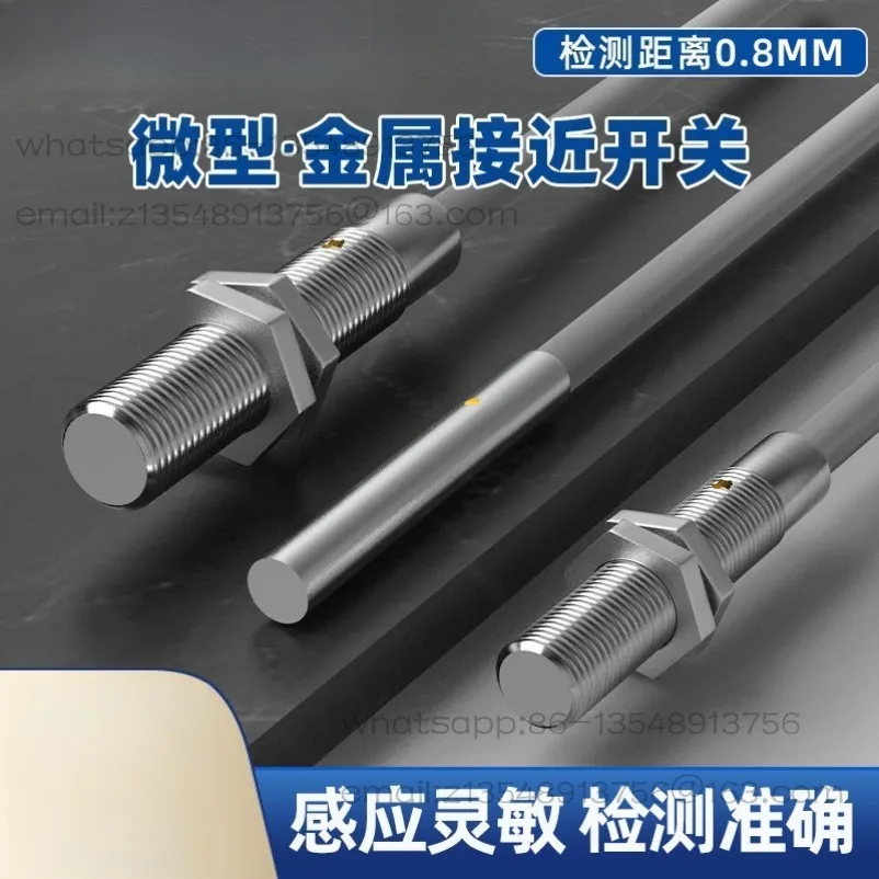 Miniature Inductive Proximity Switch M4M5M6 Metal Limit Sensor 24V Three-wire NPN Normally Open