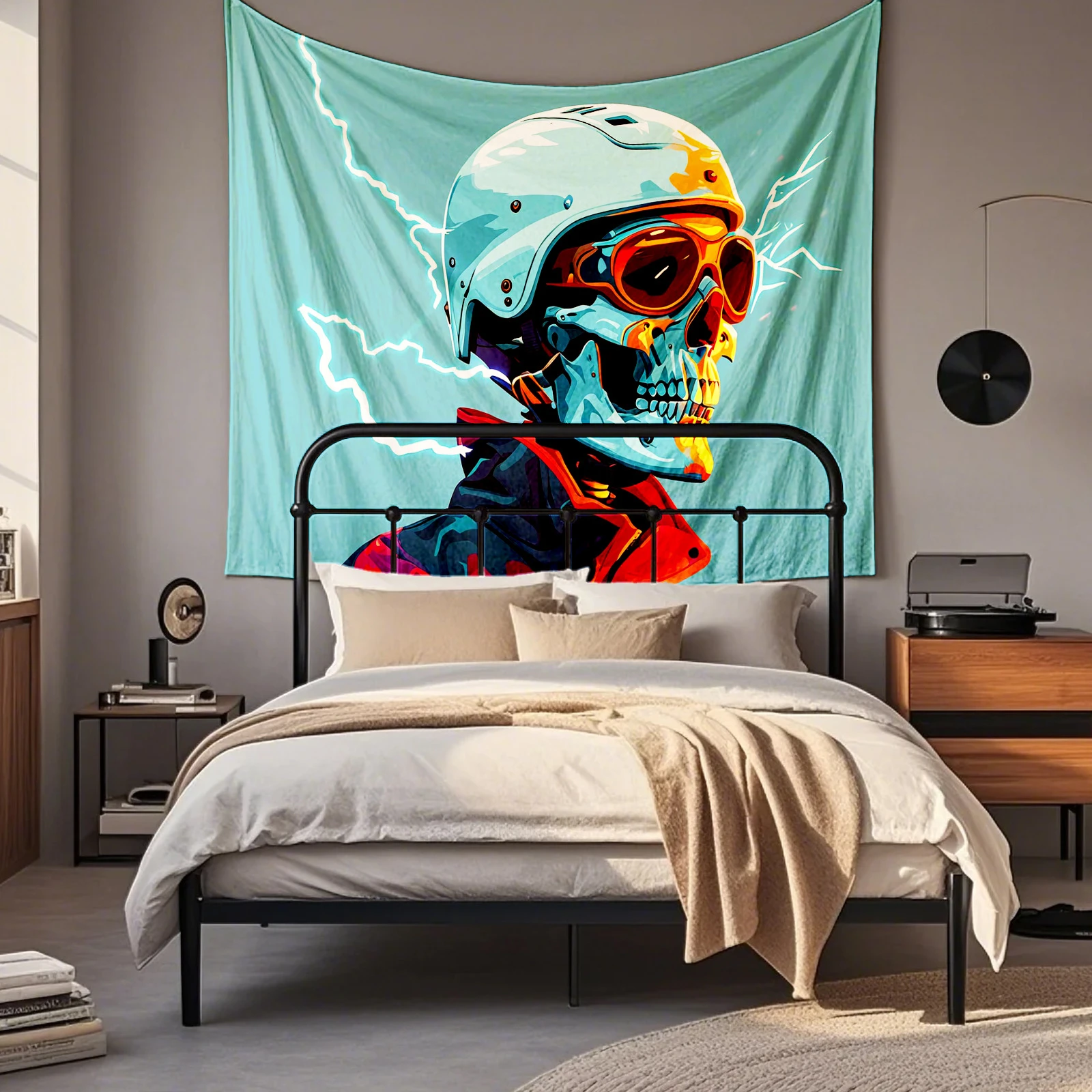 VIKAMA Zodiac Wheel & Skull Tapestry Wall Hanging, 6 Assorted Designs, Wall Art Decor for Bedroom Living Room