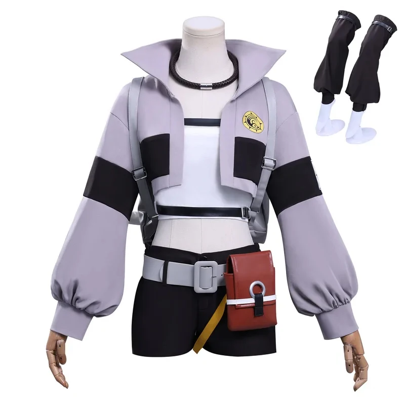 

TYV55Hot Girls Punk Jirai Kei Styles New Anime GACHIAKUTA Riyo Cosplay Costume Shoes Boots Coat Shorts Wigs Set Halloween Christ