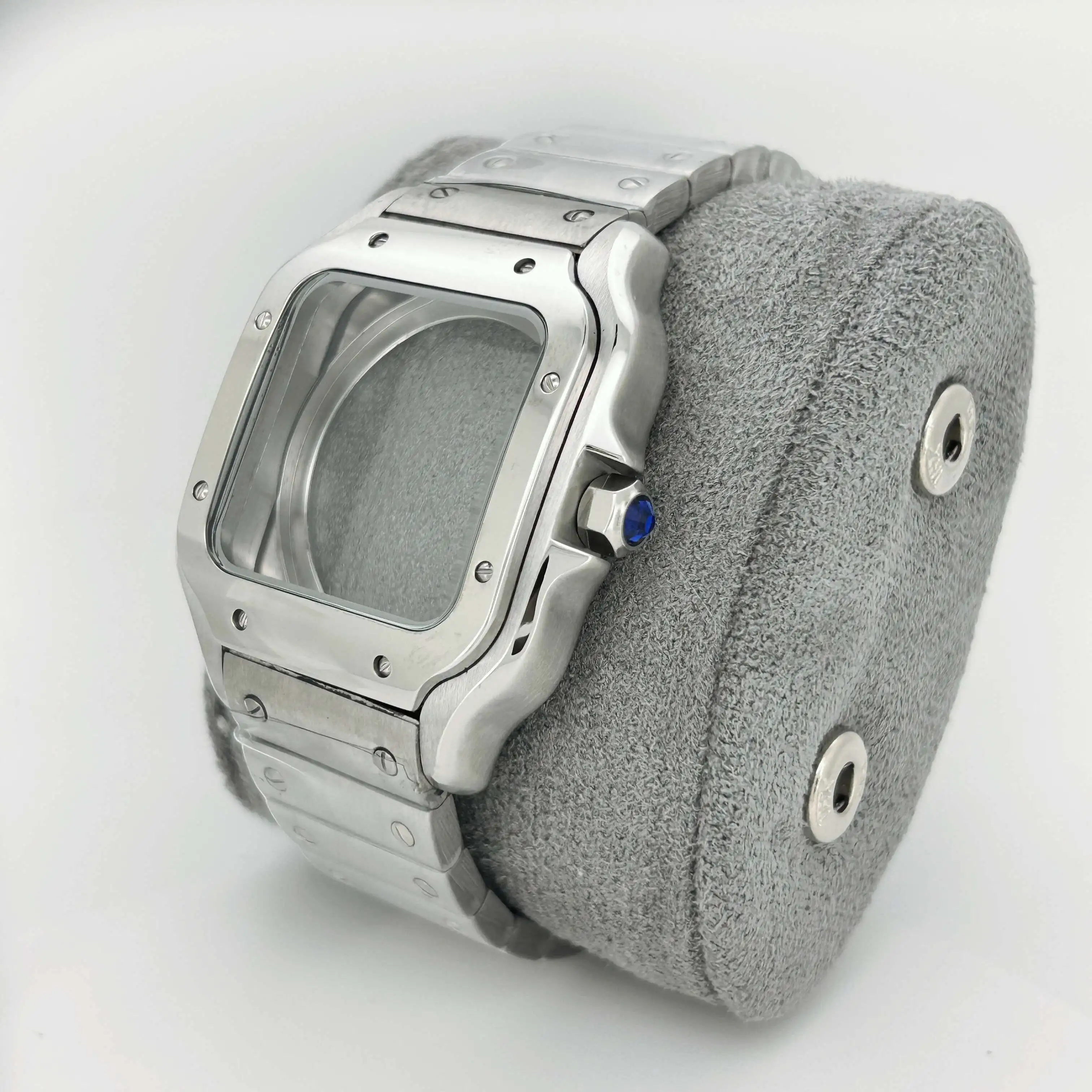 Caja de reloj cuadrada de 38mm, acero inoxidable 316L para cartieres, accesorios de reloj, piezas de modificación Santos para movimientos Sk NH35 NH36