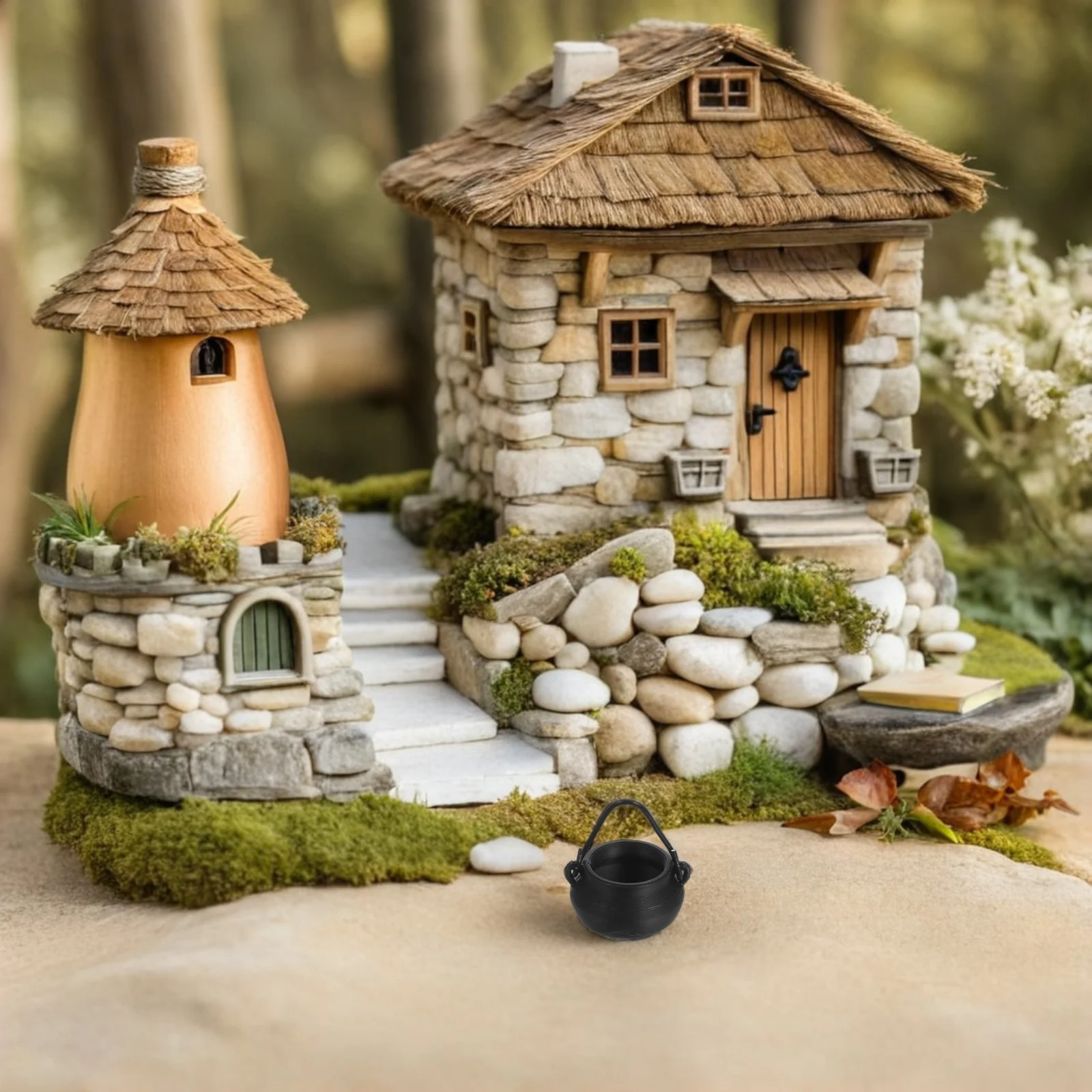 

20Pcs Halloween Cauldrons Black Mini Plastic Cauldron Pots Party Favors Home Decor Miniature Ornaments Cauldron Ceramic