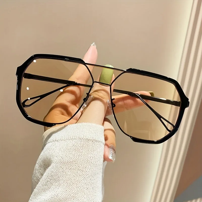 

Fashion Gradient Sunglasses for Men Big Frame Pilot Sun Glasses Design Anti-reflective Lunette De Soleil Homme UV400 Eyewear