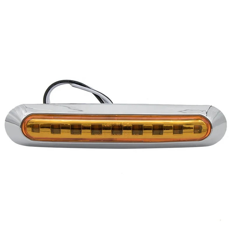 Budget-Friendly Flame Painted Rectangular 10-30V 9 LED Red-Amber-White Side Light for Car Truck