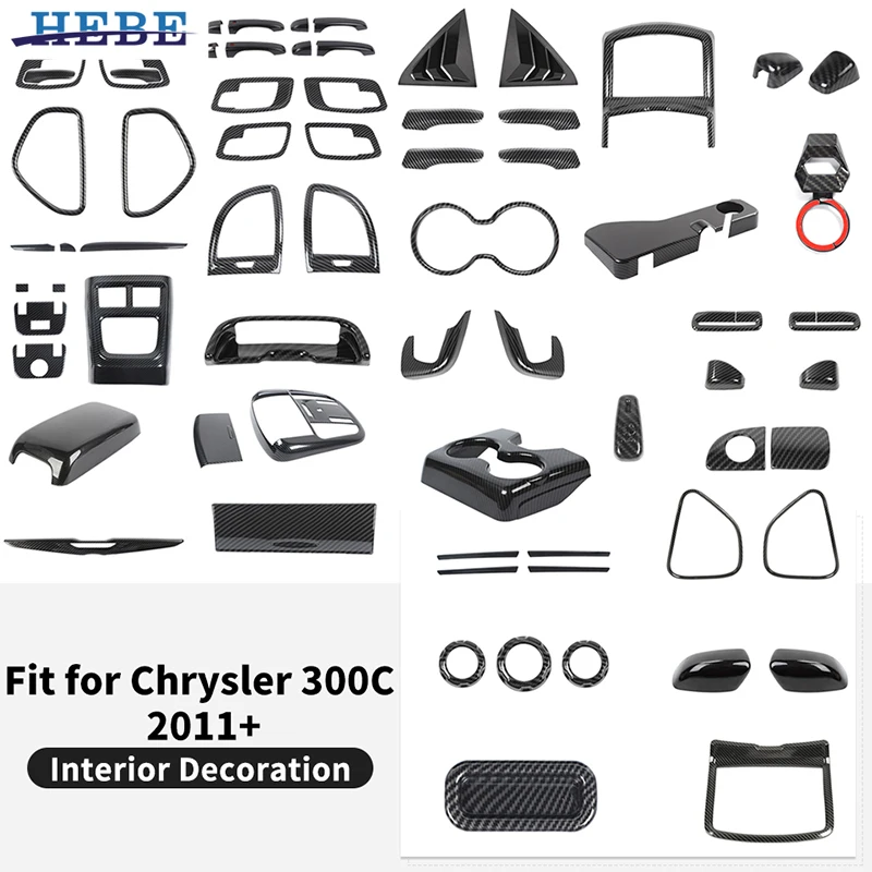 HEBE Carbon Fiber Pattern ABS Interior Decoration Cover For Chrysler 300C 2011-2024 Accessories