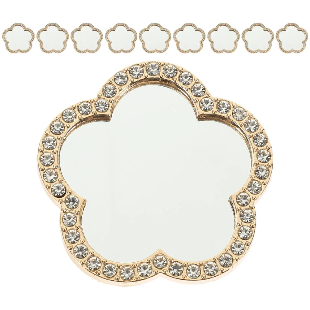 

10Pcs Beauty DIY Mirrors Tiny Flower Shape Craft Mirror Tiles for Projects Small Mini Reflective Mirrors for Crafts