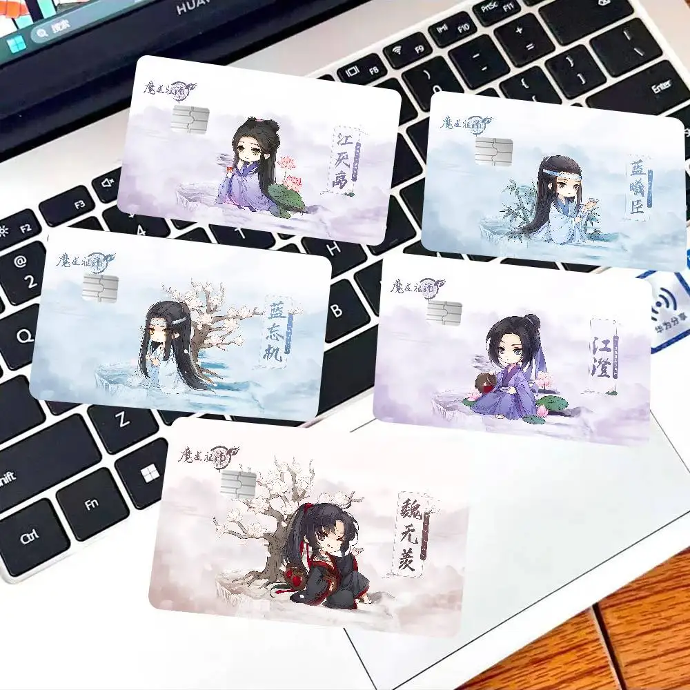 Anime Mo Dao Zu Shi Cartoon Credit Card Skin Stickers for Bank Card Bus Metro Card Sticker Waterproof Women Gift