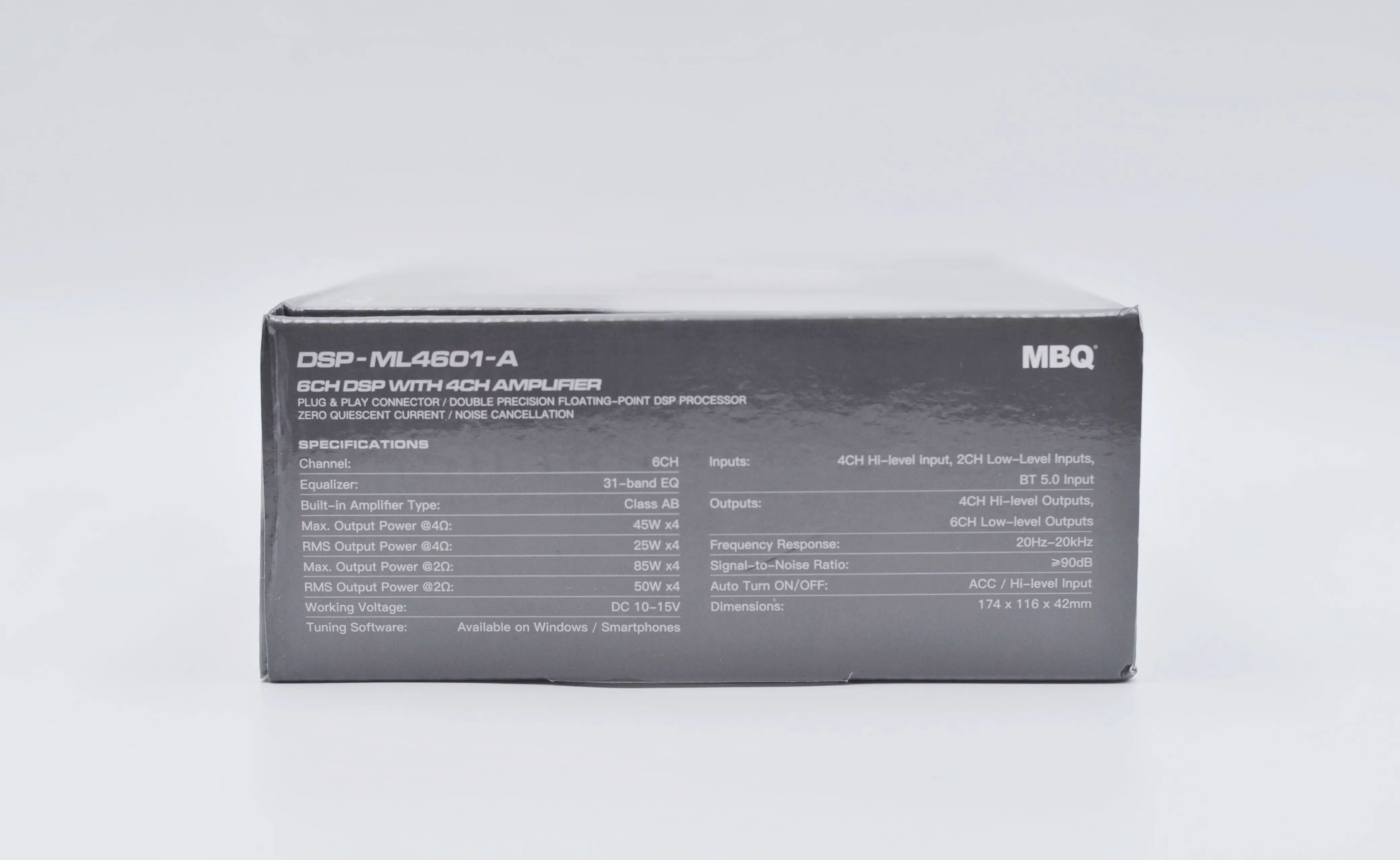 MBQ Car audio DSP amplifier 6-channel RCA/ 4-channel high level output / 31-segment EQ computer mobile phone debugging speaker