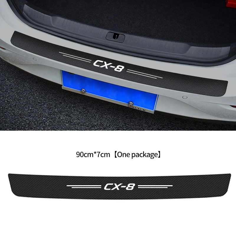 1Pc Car Trunk Sill Bumper Guard Protective Sticker for Mazda CX8 CX-8 Logo Badge Rear Door Pedal Anti-Scratch Strips Accessories