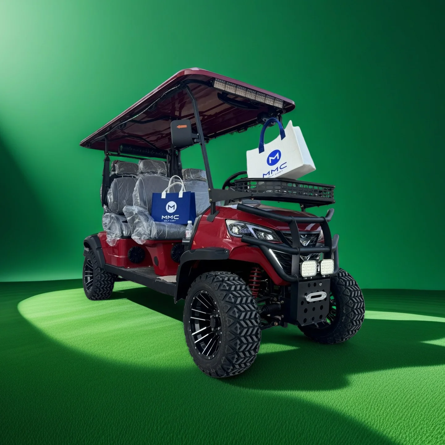 

6-местная электрическая тележка для гольфа, литиевая батарея 72 В с солнечной панелью, 4 + 2 сиденья багги от MMC, сертифицированная CE на заводе