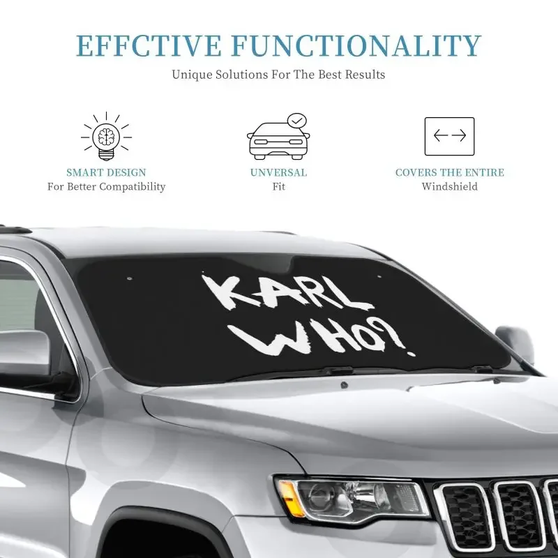 

Karl Who Car Sun Shade Foldable Sunshade Front Sun Visor Window Shades Cover Block Automotive Interior Protector Blocks UV Rays