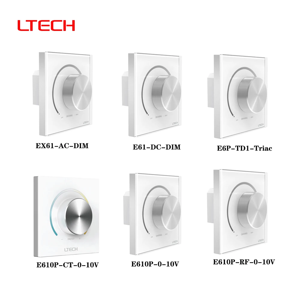 LTECH E61  AC100-240 DC12-24V 86 Knob/2.4GHzRF Triac/0-10V DMX512 Dimming Panel Single/Dual Color Panel For LED Driver