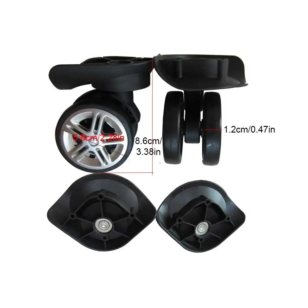 2 Pieces Replacement Travel Bag Wheel Nylon Detachable Heavy Duty Rotating Luggage Suitcase Roller Accessories