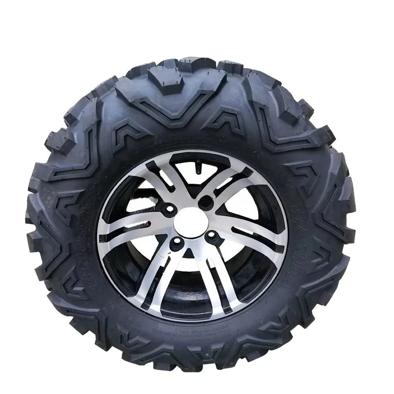 

12 Inch Tires With Alloy Wheels Rims Off Road Buggy UTV ATV Tires 25x10-12 25x8-12