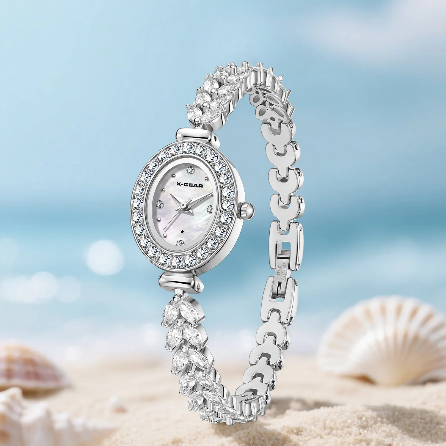 X-GEAR Mermaid Watch Women's Light Luxury Diamond Set High End Gift Versatile Fish Tail European and American Watch