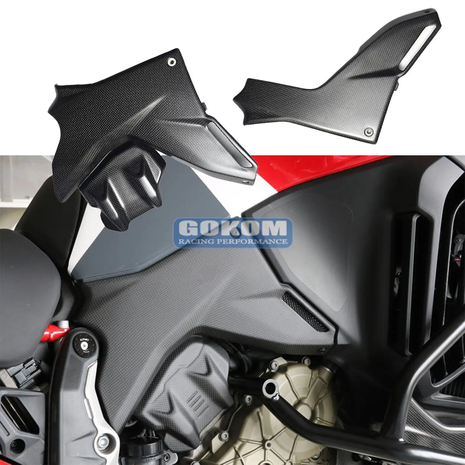 

Gokom Racing Motorcycle Parts Carbon Fiber Side tank covers Engine side covers For Ducati Multistrada V4