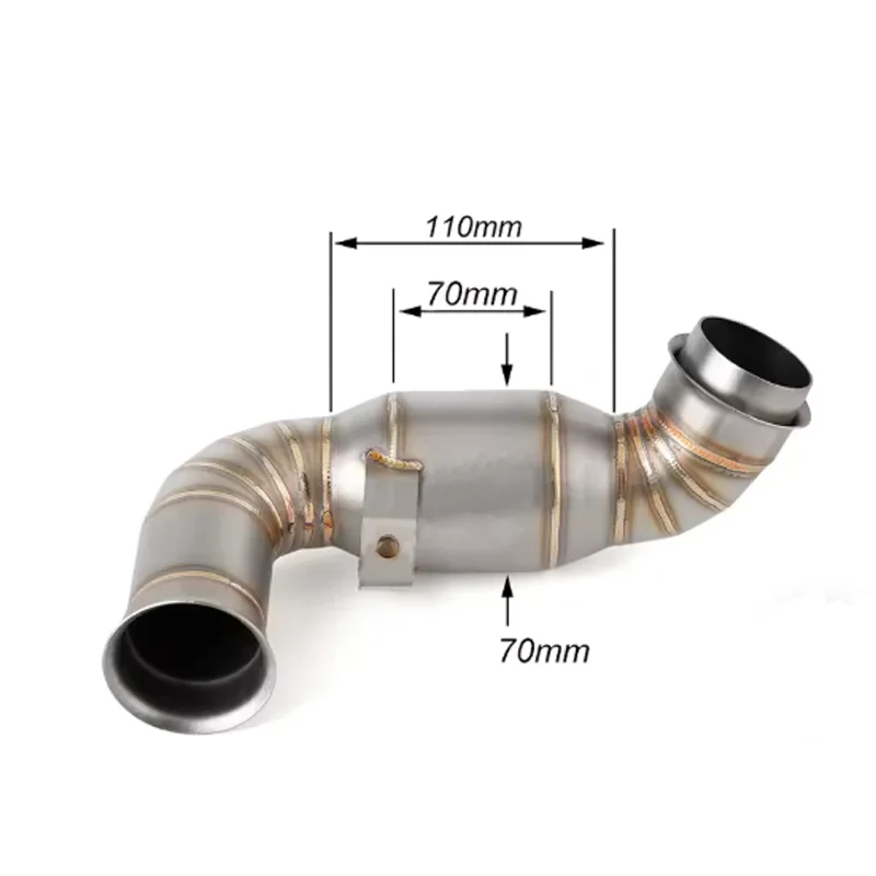 ل KTM 790 DUKE 2020-2022 دراجة نارية العادم الهروب أنظمة موتو الفولاذ المقاوم للصدأ منتصف وصلة الأنابيب ربط كاتم الصوت الأصلي #3