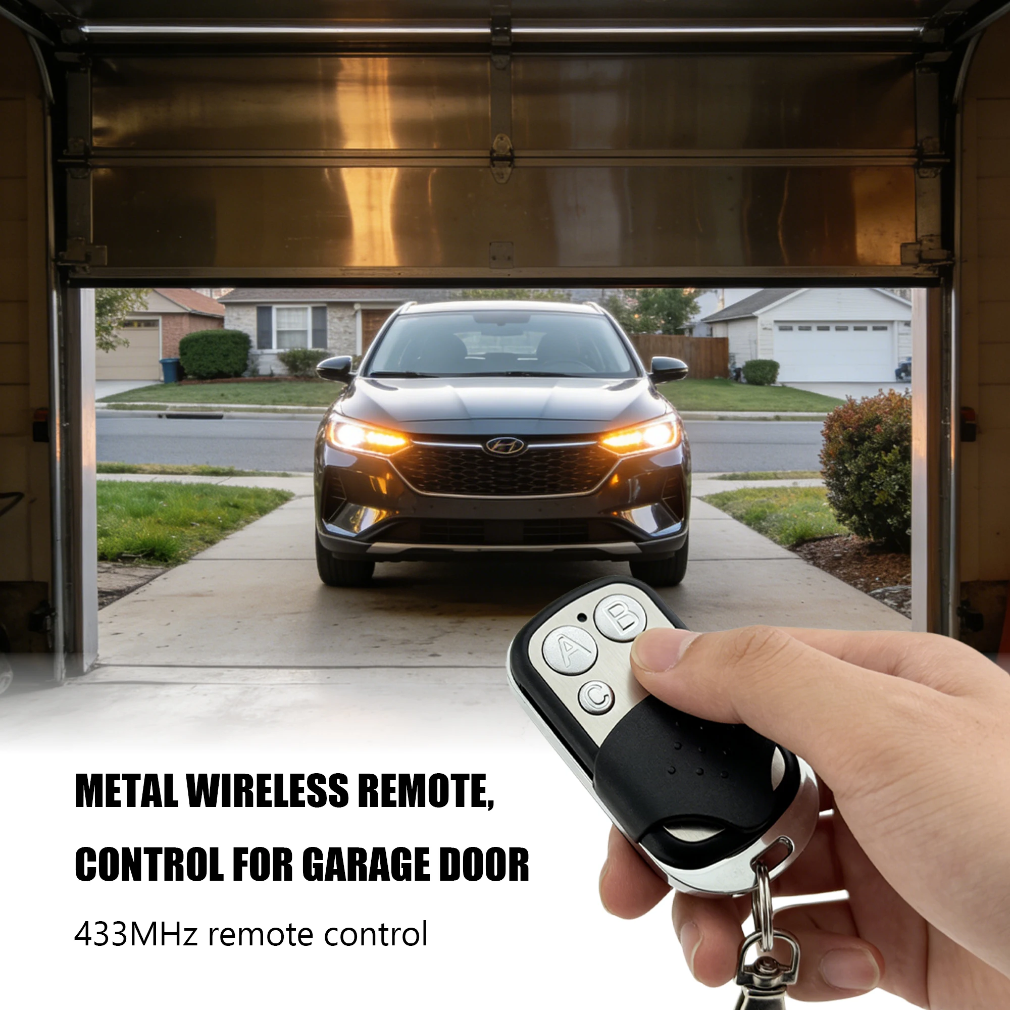 433MHz 4‑Button Garage Gate Remote Duplicator Key Fob Compatible with MOTOSTAR PROTECO ROGER TORMATIC FERPORT Fixed Code Opener