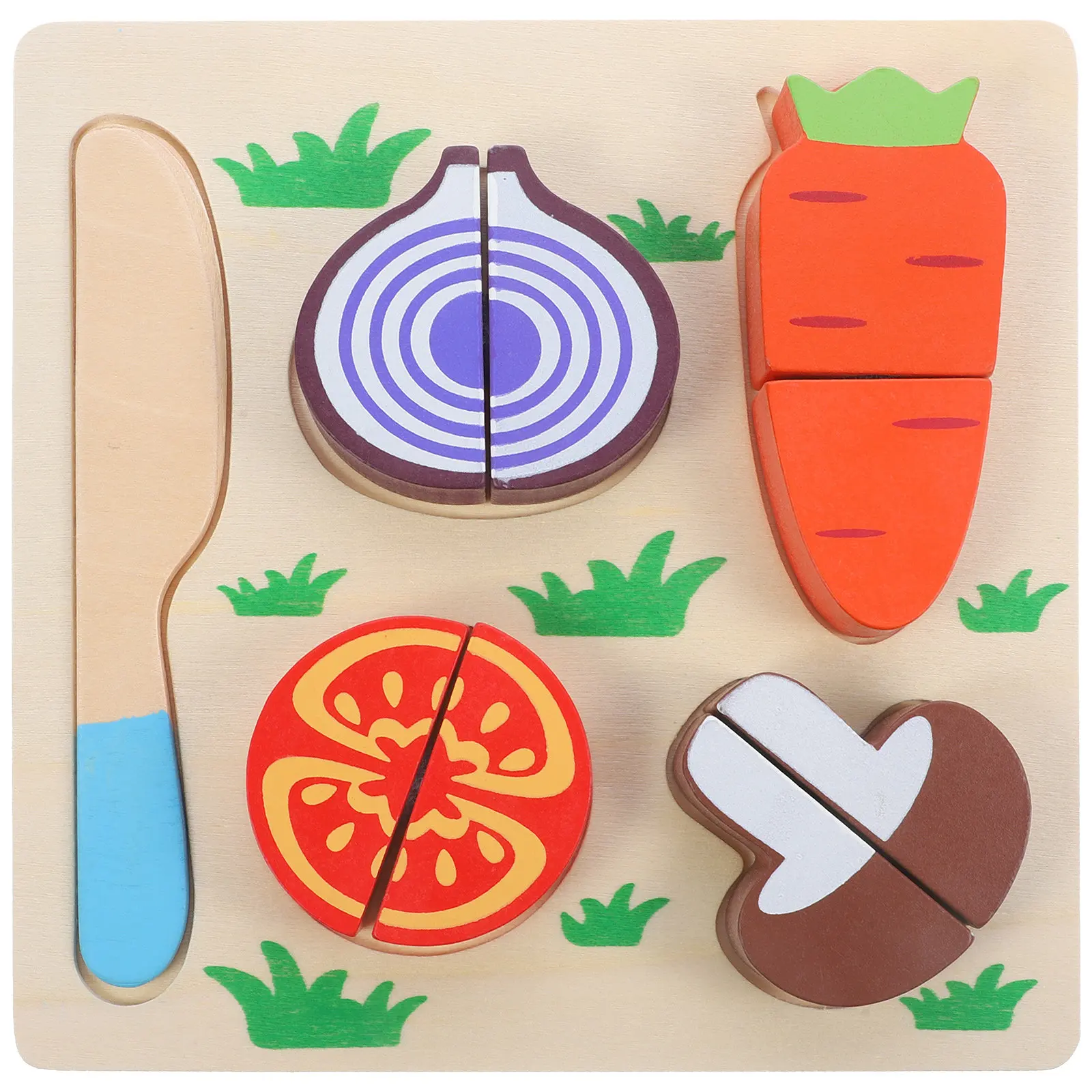Wooden Cutting Game Set for Kids – Cartoon Food Puzzle Toy for Toddlers, Educational Early Learning Cognitive Gift