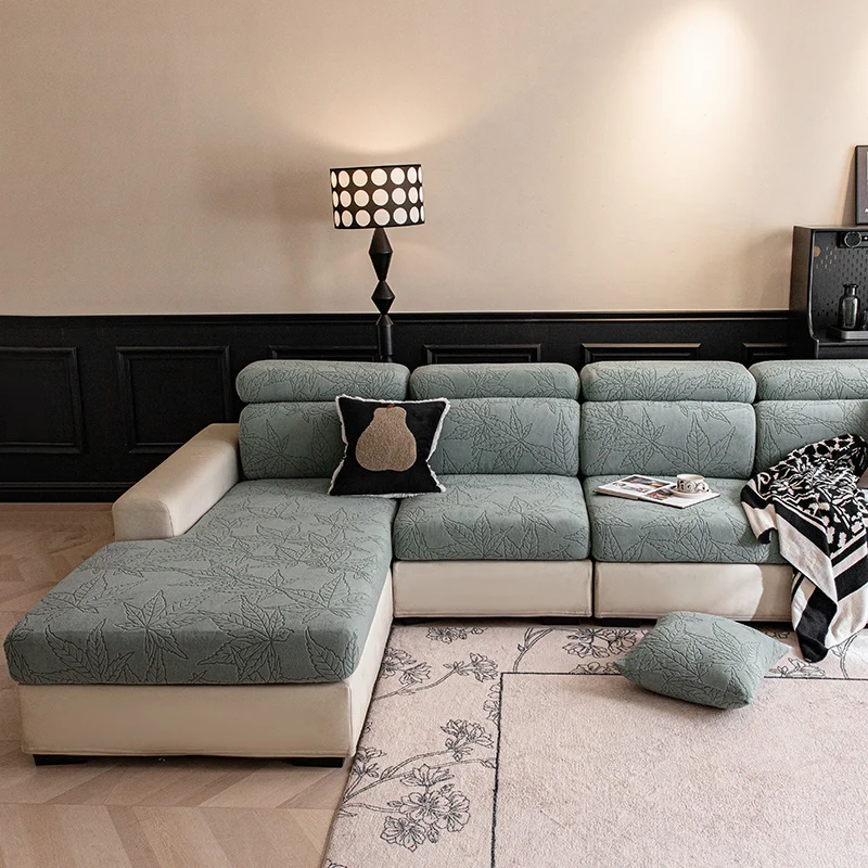 1pc Jacquard Elastic Anti-Slip  Sofa Cover, Suitable For Living Room, Bedroom, Pet-Proof, Stain-Resistant, All-Season Use